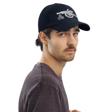 Load image into Gallery viewer, Atlantis DADE Camo , Black , Navy distressed cap, with EIE Embroidered Cannon