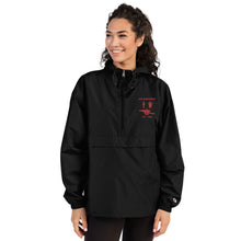Load image into Gallery viewer, 50th Anniversary. Red Embroidered Champion Packable Jacket Black or Blue