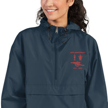 Load image into Gallery viewer, 50th Anniversary. Red Embroidered Champion Packable Jacket Black or Blue