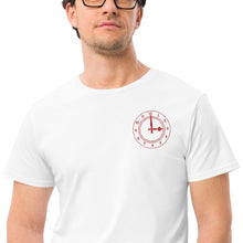 Load image into Gallery viewer, Emroidered Arsenal FC Clockend Clock in Red on a Black or White Men's premium cotton T Shirt up to 5XL