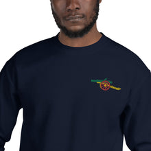 Load image into Gallery viewer, Ras Gooner Arsenal FC Old School Cannon EMROIDERED using the universal colours of the world Unisex Sweatshirt up to 5XL -Limited Edition