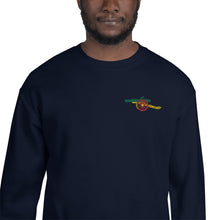 Load image into Gallery viewer, Ras Gooner Arsenal FC Old School Cannon EMROIDERED using the universal colours of the world Unisex Sweatshirt up to 5XL -Limited Edition