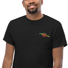 Load image into Gallery viewer, Men&#39;s classic tee - Arsenal FC Cannon - colours of the world, -Rasta Flag, Embroidered on quality T shirt.
