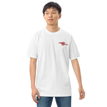 Load image into Gallery viewer, Red Arsenal Cannon embroidered left chest Men’s premium heavyweight tee
