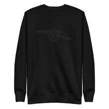 Load image into Gallery viewer, Unisex Premium Sweatshirt With Large Black Emboirderd Arsenal FC Cannon
