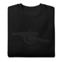 Load image into Gallery viewer, Unisex Premium Sweatshirt With Large Black Emboirderd Arsenal FC Cannon
