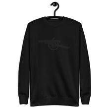 Load image into Gallery viewer, Unisex Premium Sweatshirt With Large Black Emboirderd Arsenal FC Cannon
