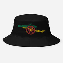 Load image into Gallery viewer, Ras Gooner using the universal colours of the world Arsenal FC Bucket Hat Limited Edition
