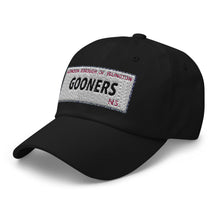 Load image into Gallery viewer, Black Base ball cap with Islington Street sign Gooner embroidered.
