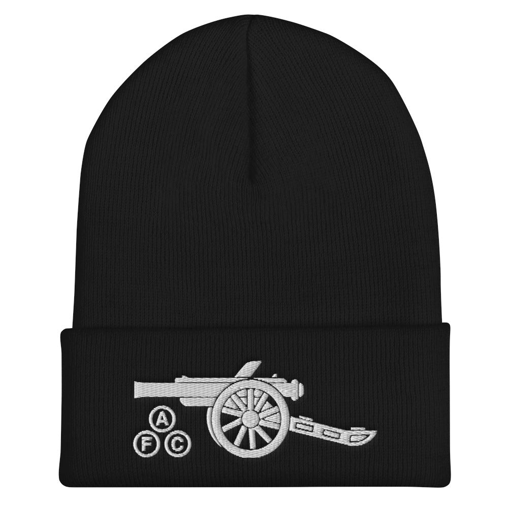 Arsenal AFC Cannon Cuffed Beanie - 3 Colours, Black, Navy, Red, white Cannon Embroidered.