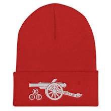 Load image into Gallery viewer, Arsenal EIE Cannon - EMBROIDERED Cuffed Beanie Red &amp; Black
