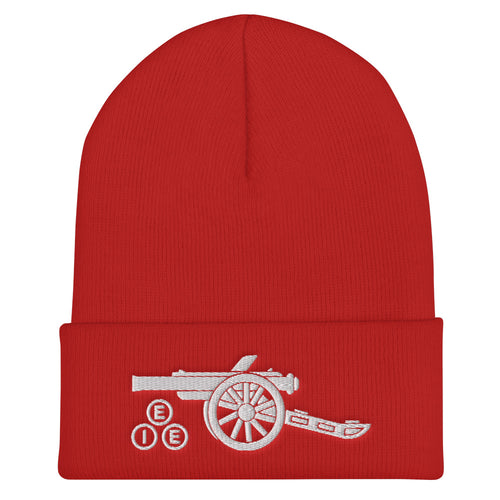 Arsenal EIE Cannon - EMBROIDERED Cuffed Beanie Red & Black