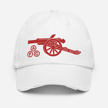 Load image into Gallery viewer, Atlantis DADE Arsenal FC Cannon Embroidered white cap with red cannon stitching baseball cap
