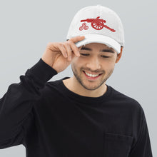 Load image into Gallery viewer, Atlantis DADE Arsenal FC Cannon Embroidered white cap with red cannon stitching baseball cap
