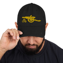 Load image into Gallery viewer, Arsenal FC EIE Cannon Navy with yellow CannonDistressed Dad Hat
