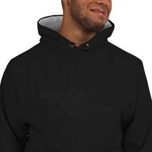 Load image into Gallery viewer, Champion Hoodie Large Black Arsenal Cannon Embroidered in the centre of chest.
