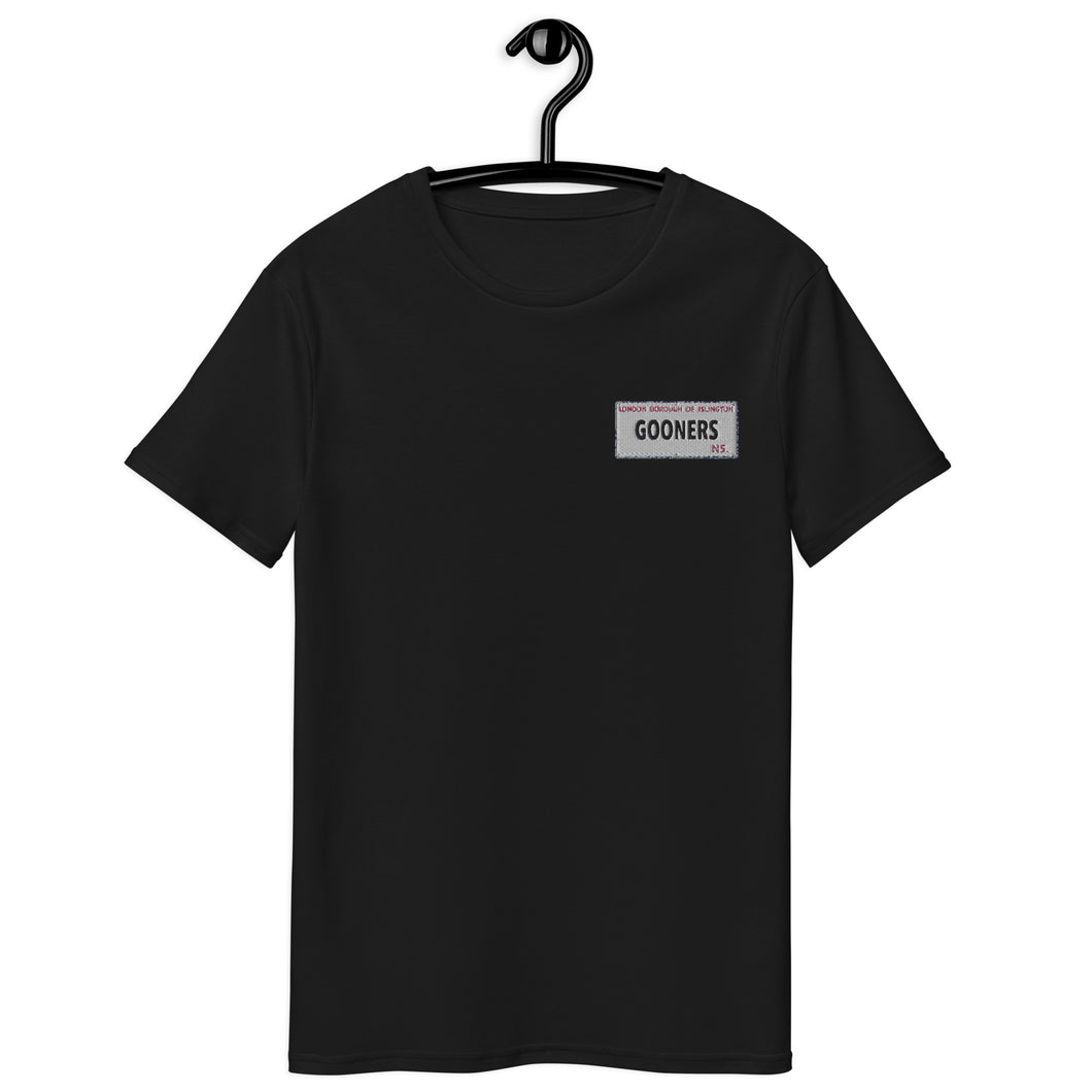 Embroidered Gooners Islington Street sign Men's premium cotton t-shirt Black or White up to 5XL