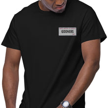 Load image into Gallery viewer, Embroidered Gooners Islington Street sign Men&#39;s premium cotton t-shirt Black or White up to 5XL
