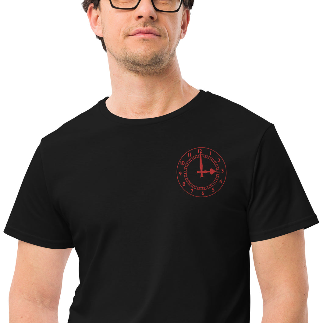 Arsenal FC Clockend Clock in Red on a Black or White Men's premium cotton t-shirt