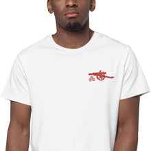 Load image into Gallery viewer, Arsenal FC Vintage Red Cannon Embroidered on Men&#39;s premium cotton t-shirt, white or Black up to 5XL
