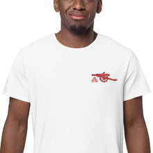 Load image into Gallery viewer, Arsenal FC Vintage Red Cannon Embroidered on Men&#39;s premium cotton t-shirt, white or Black up to 5XL
