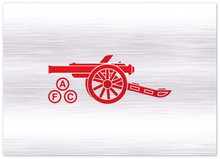 Load image into Gallery viewer, Arsenal AFC Cannon printed on  Brushed Aluminum Print - many sizes to choose from.
