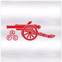 Load image into Gallery viewer, Arsenal AFC Cannon printed on  Brushed Aluminum Print - many sizes to choose from.
