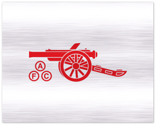 Load image into Gallery viewer, Arsenal AFC Cannon printed on  Brushed Aluminum Print - many sizes to choose from.
