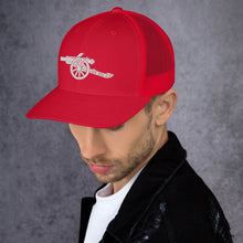 Load image into Gallery viewer, Arsenal FC Cannon Trucker Cap • Mesh back
