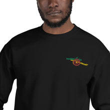 Load image into Gallery viewer, Ras Gooner Arsenal FC Old School Cannon EMROIDERED using the universal colours of the world Unisex Sweatshirt up to 5XL -Limited Edition
