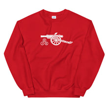 Load image into Gallery viewer, Arsenal EIE Cannon Unisex Sweatshirt In Red or Black
