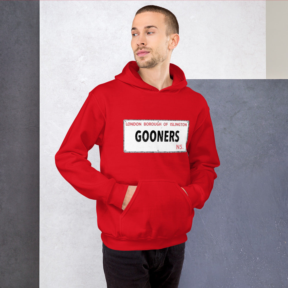 Arsenal Unisex Hoodie with Gooners - Islington Street Sign