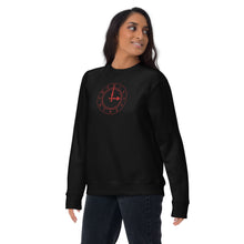 Load image into Gallery viewer, Unisex Premium Sweatshirt Arsenal Clockend Clock Embroidered Centre Chest in Red
