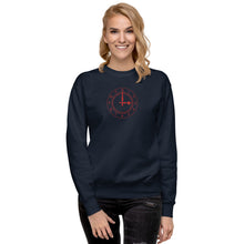 Load image into Gallery viewer, Unisex Premium Sweatshirt Arsenal Clockend Clock Embroidered Centre Chest in Red
