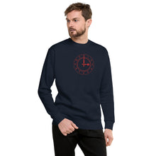 Load image into Gallery viewer, Unisex Premium Sweatshirt Arsenal Clockend Clock Embroidered Centre Chest in Red
