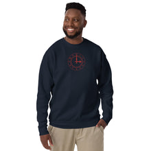 Load image into Gallery viewer, Unisex Premium Sweatshirt Arsenal Clockend Clock Embroidered Centre Chest in Red
