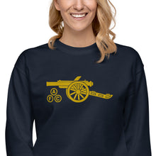 Load image into Gallery viewer, Unisex Premium Sweatshirt Arsenal AFC Cannon in Yellow - Large Center chest embroidered
