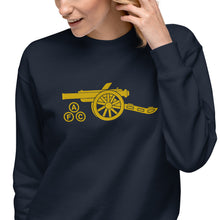 Load image into Gallery viewer, Unisex Premium Sweatshirt Arsenal AFC Cannon in Yellow - Large Center chest embroidered
