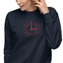 Load image into Gallery viewer, Unisex Premium Sweatshirt Arsenal Clockend Clock Embroidered Centre Chest in Red
