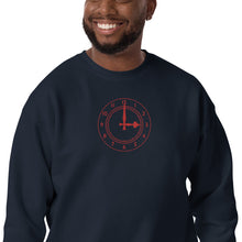 Load image into Gallery viewer, Unisex Premium Sweatshirt Arsenal Clockend Clock Embroidered Centre Chest in Red
