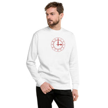 Load image into Gallery viewer, Unisex Premium Sweatshirt Arsenal Clockend Clock Embroidered Centre Chest in Red
