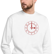 Load image into Gallery viewer, Unisex Premium Sweatshirt Arsenal Clockend Clock Embroidered Centre Chest in Red
